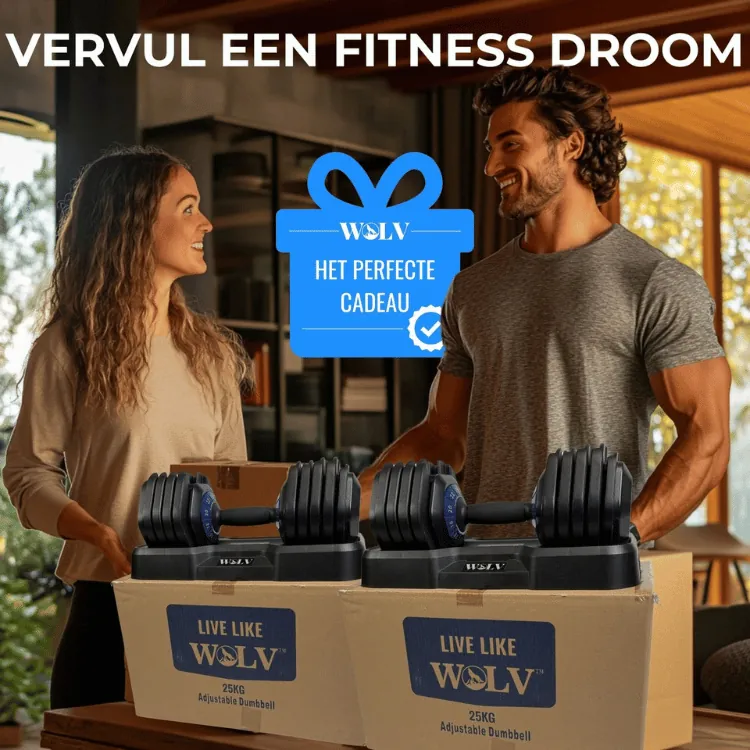 Verstelbare dumbbells van WOLV als ideaal fitnesscadeau
