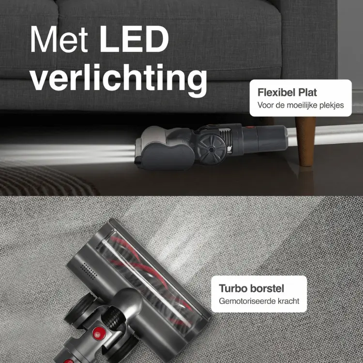 Steelstofzuiger Turbo 300W met Led verlichting