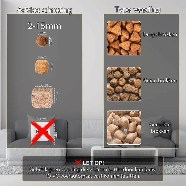 Voerbak met tijdslot soort voer dat erin moet