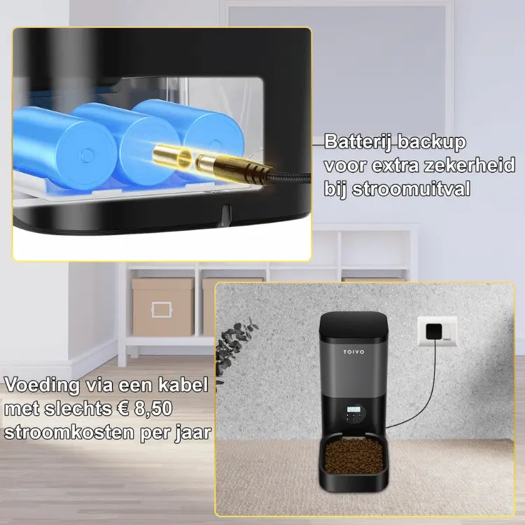 Voerbak met tijdslot aansluiting