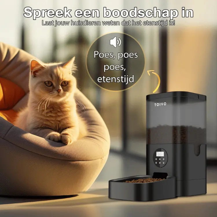 Voerbak met tijdslot kat