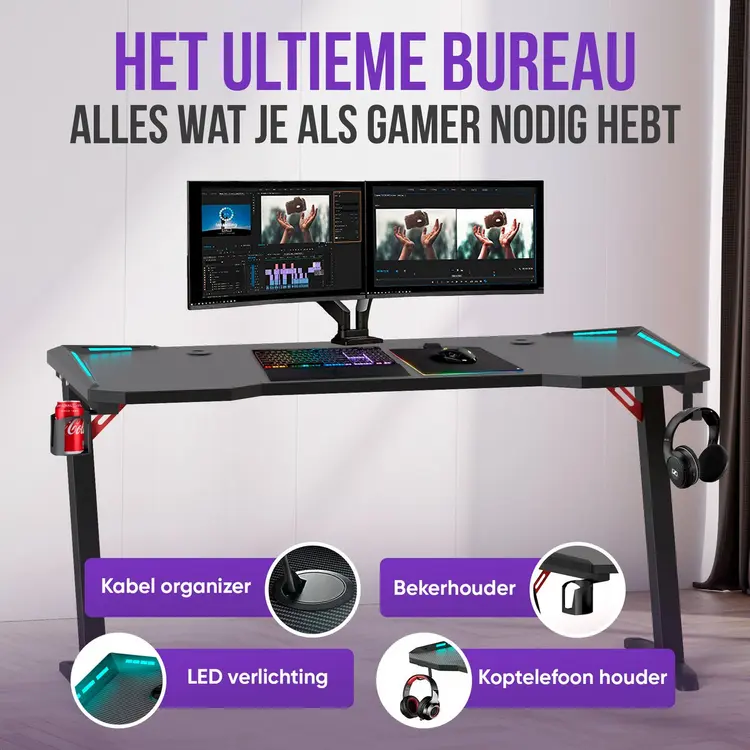 Avalo Gaming Bureau met LED verlichting review: weken getest in mijn thuissetup 4