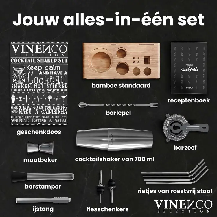 VINENCO Boston cocktailshaker set review 6